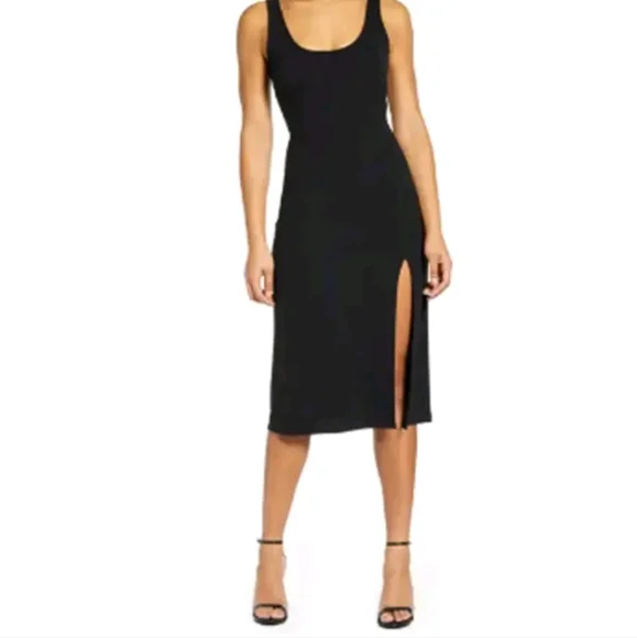 knee length dresses for ladies The Scoop Neck Midi Dress  The Standard Stitch